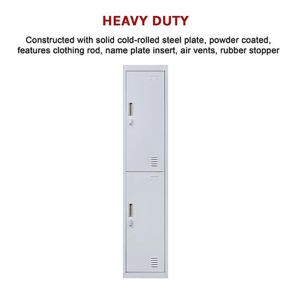 2-Door Vertical Locker for Office Gym Shed School Home Storage - Mekamart Australia