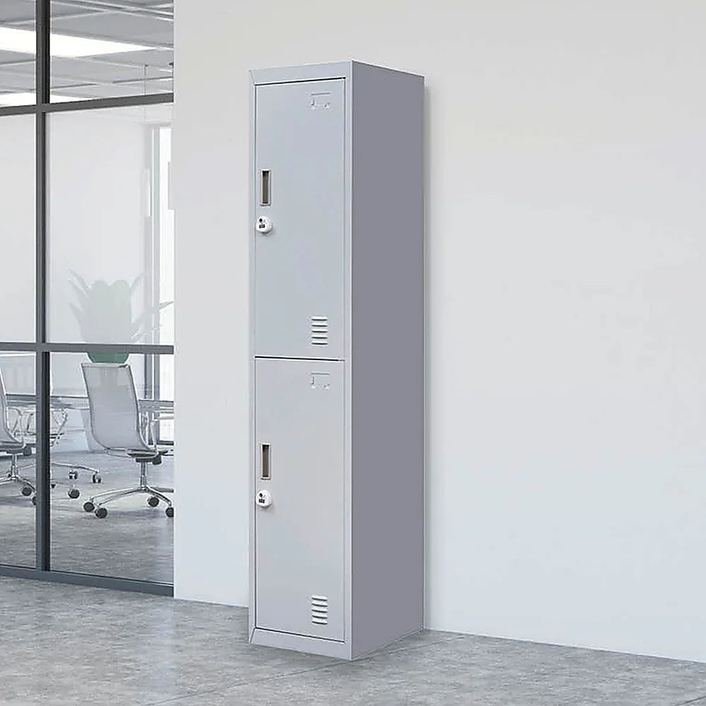 2-Door Vertical Locker for Office Gym Shed School Home Storage - Mekamart Australia