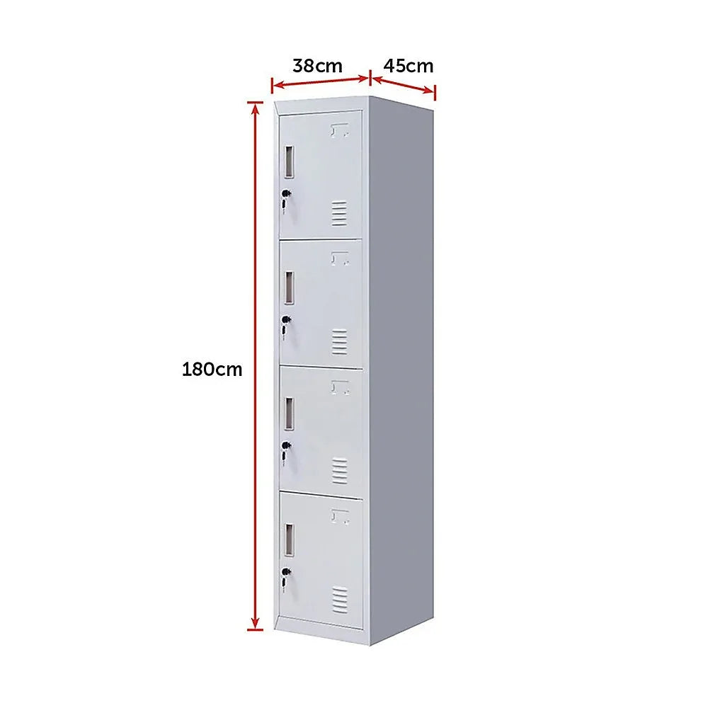 4-Door Vertical Locker for Office Gym Shed School Home Storage - Mekamart Australia