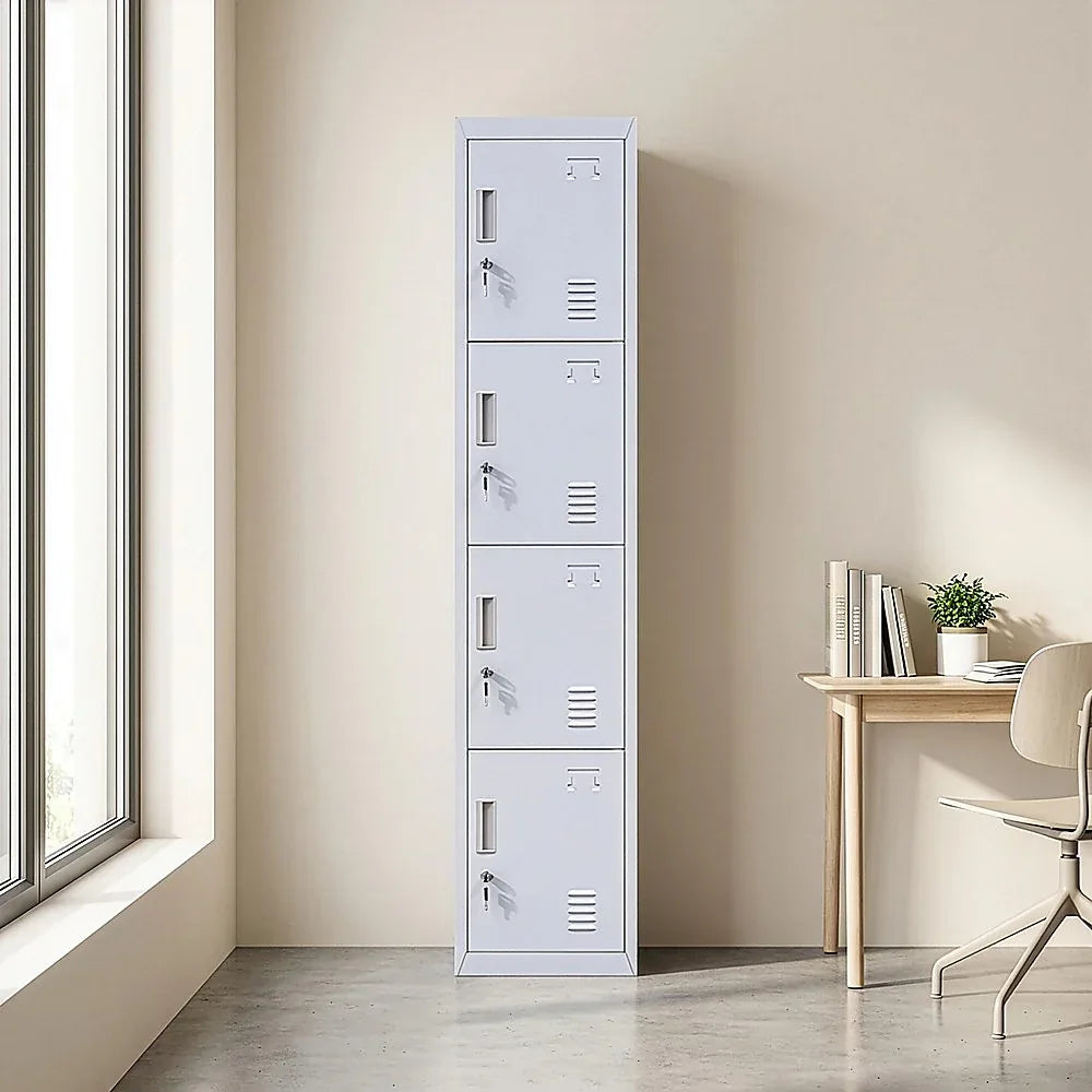 4-Door Vertical Locker for Office Gym Shed School Home Storage - Mekamart Australia