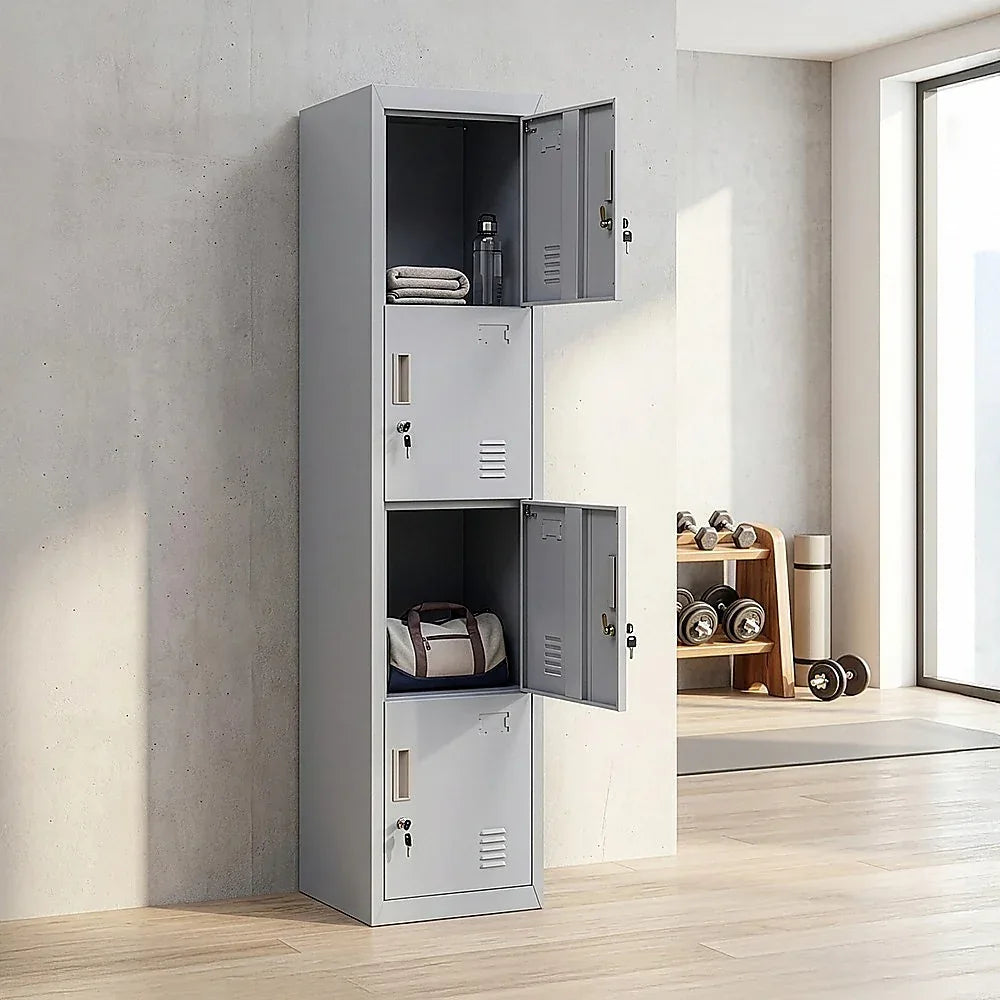 4-Door Vertical Locker for Office Gym Shed School Home Storage - Mekamart Australia