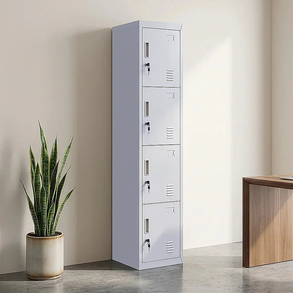 4-Door Vertical Locker for Office Gym Shed School Home Storage - Mekamart Australia