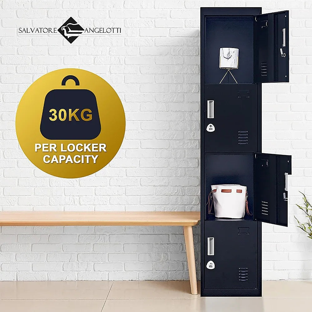 4-Door Vertical Locker for Office Gym Shed School Home Storage - Mekamart Australia