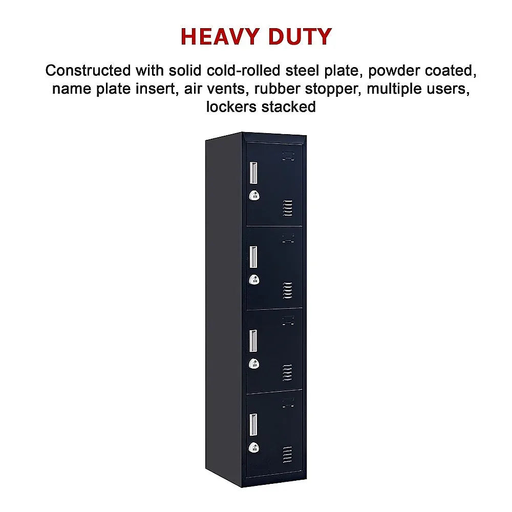 4-Door Vertical Locker for Office Gym Shed School Home Storage - Mekamart Australia