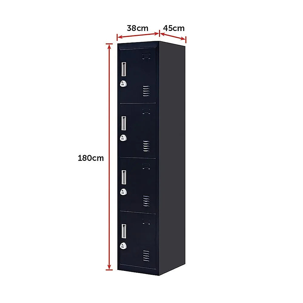 4-Door Vertical Locker for Office Gym Shed School Home Storage - Mekamart Australia