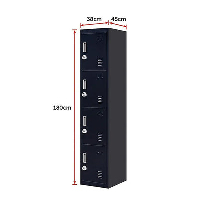 4-Door Vertical Locker for Office Gym Shed School Home Storage - Mekamart Australia