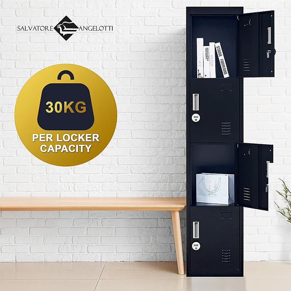 4-Door Vertical Locker for Office Gym Shed School Home Storage - Mekamart Australia