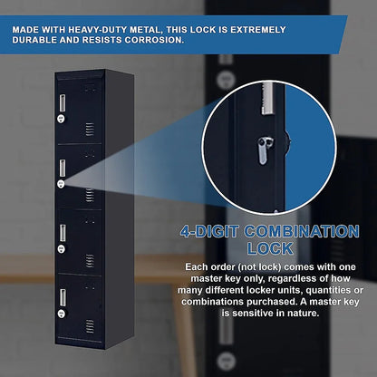 4-Door Vertical Locker for Office Gym Shed School Home Storage - Mekamart Australia