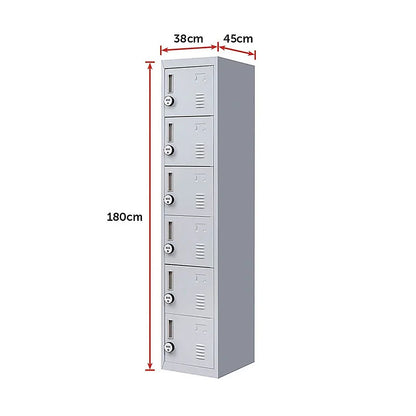6-Door Locker for Office Gym Shed School Home Storage - Mekamart Australia