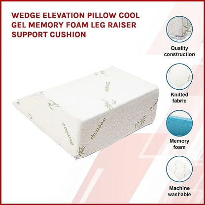 Wedge Elevation Pillow Cool Gel Memory Foam Leg Raiser Support Cushion - Mekamart Australia