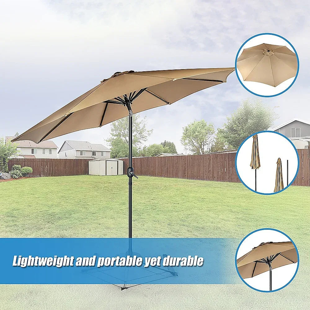 9FT Patio Umbrella Outdoor Garden Table Umbrella with 8 Sturdy Ribs - Mekamart Australia