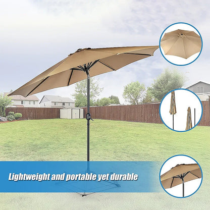 9FT Patio Umbrella Outdoor Garden Table Umbrella with 8 Sturdy Ribs - Mekamart Australia