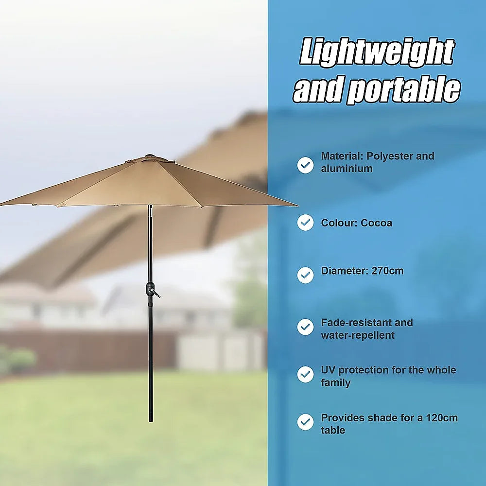 9FT Patio Umbrella Outdoor Garden Table Umbrella with 8 Sturdy Ribs - Mekamart Australia