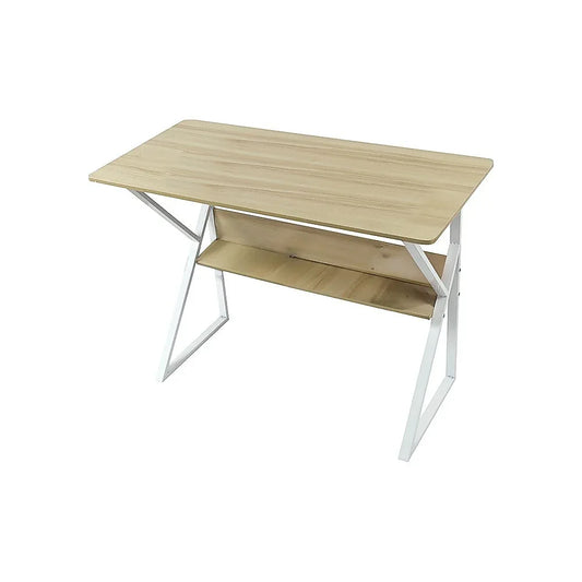 Wood & Metal Computer Desk with Shelf Home Office Furniture - Mekamart Australia