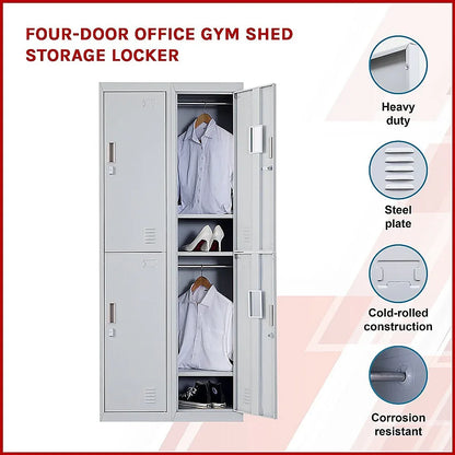 Four-Door Office Gym Shed Storage Locker - Mekamart Australia