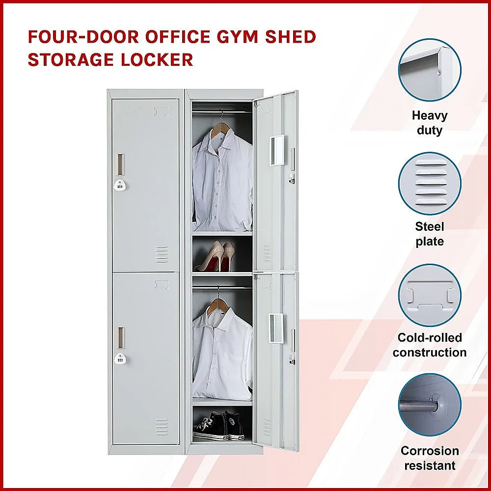 Four-Door Office Gym Shed Storage Locker - Mekamart Australia