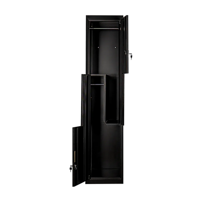 Black Two-Door L-shaped Office Gym Shed Storage Lockers - Mekamart Australia