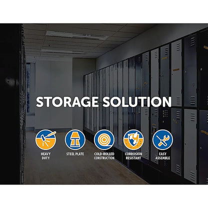 Black Two-Door L-shaped Office Gym Shed Storage Lockers - Mekamart Australia