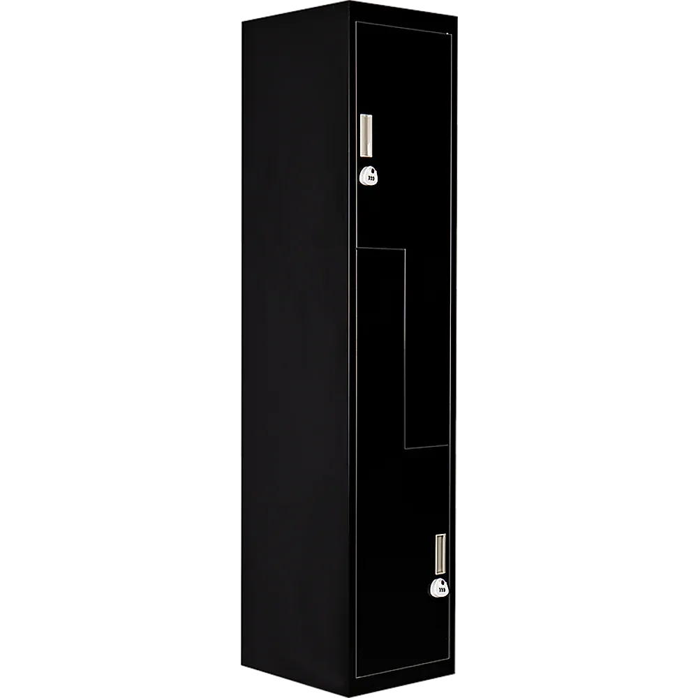 Black Two-Door L-shaped Office Gym Shed Storage Lockers - Mekamart Australia