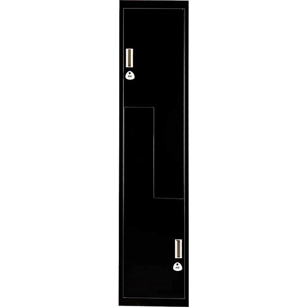 Black Two-Door L-shaped Office Gym Shed Storage Lockers - Mekamart Australia