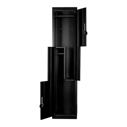 Black Two-Door L-shaped Office Gym Shed Storage Lockers - Mekamart Australia