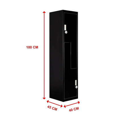 Black Two-Door L-shaped Office Gym Shed Storage Lockers - Mekamart Australia