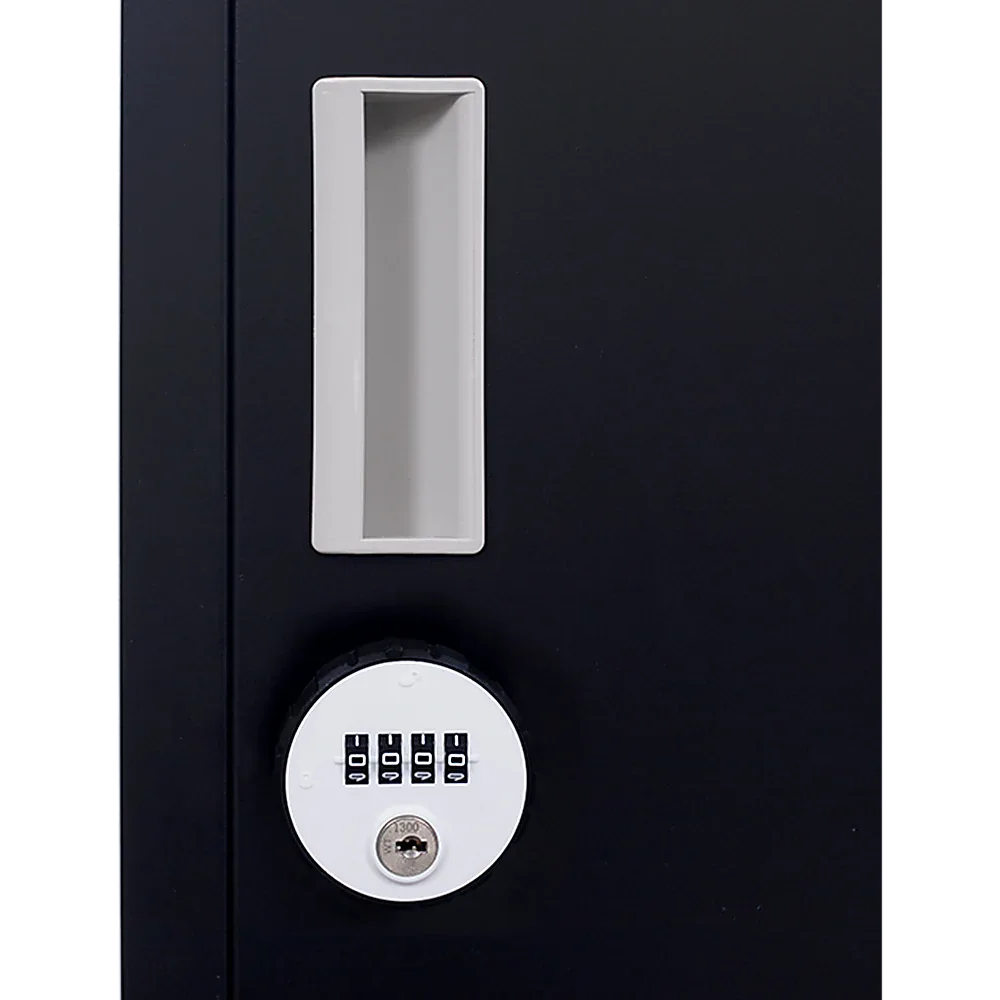 Black Two-Door L-shaped Office Gym Shed Storage Lockers - Mekamart Australia