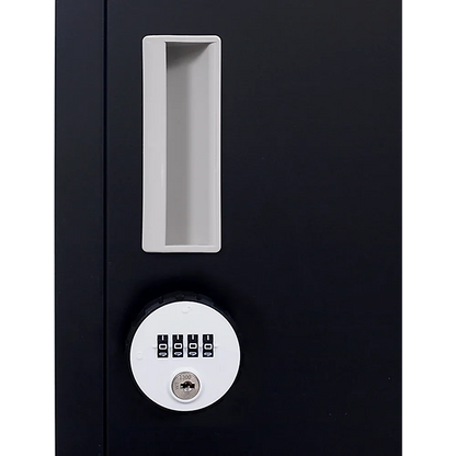 Black Two-Door L-shaped Office Gym Shed Storage Lockers - Mekamart Australia