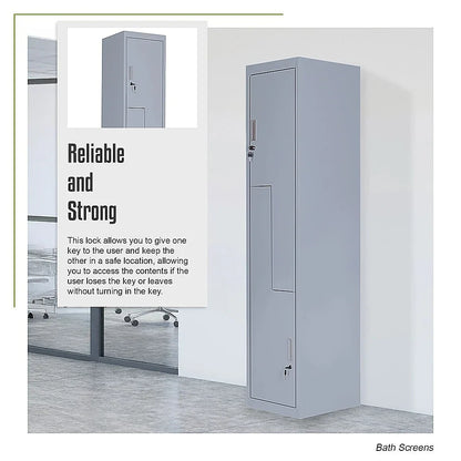 Grey Two-Door L-shaped Office Gym Shed Storage Lockers - Mekamart Australia