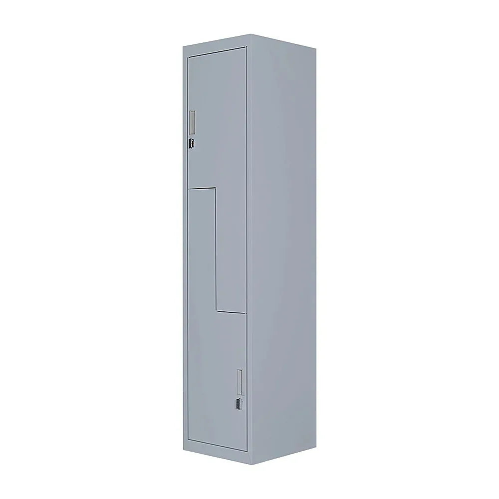 Grey Two-Door L-shaped Office Gym Shed Storage Lockers - Mekamart Australia