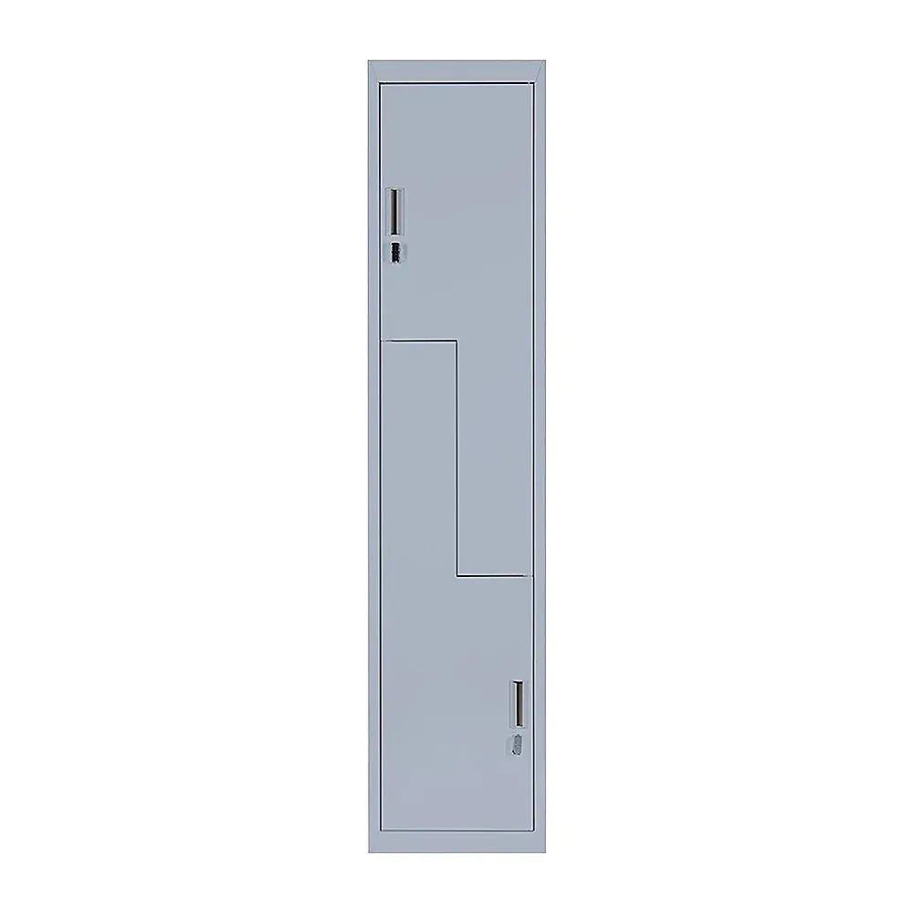 Grey Two-Door L-shaped Office Gym Shed Storage Lockers - Mekamart Australia