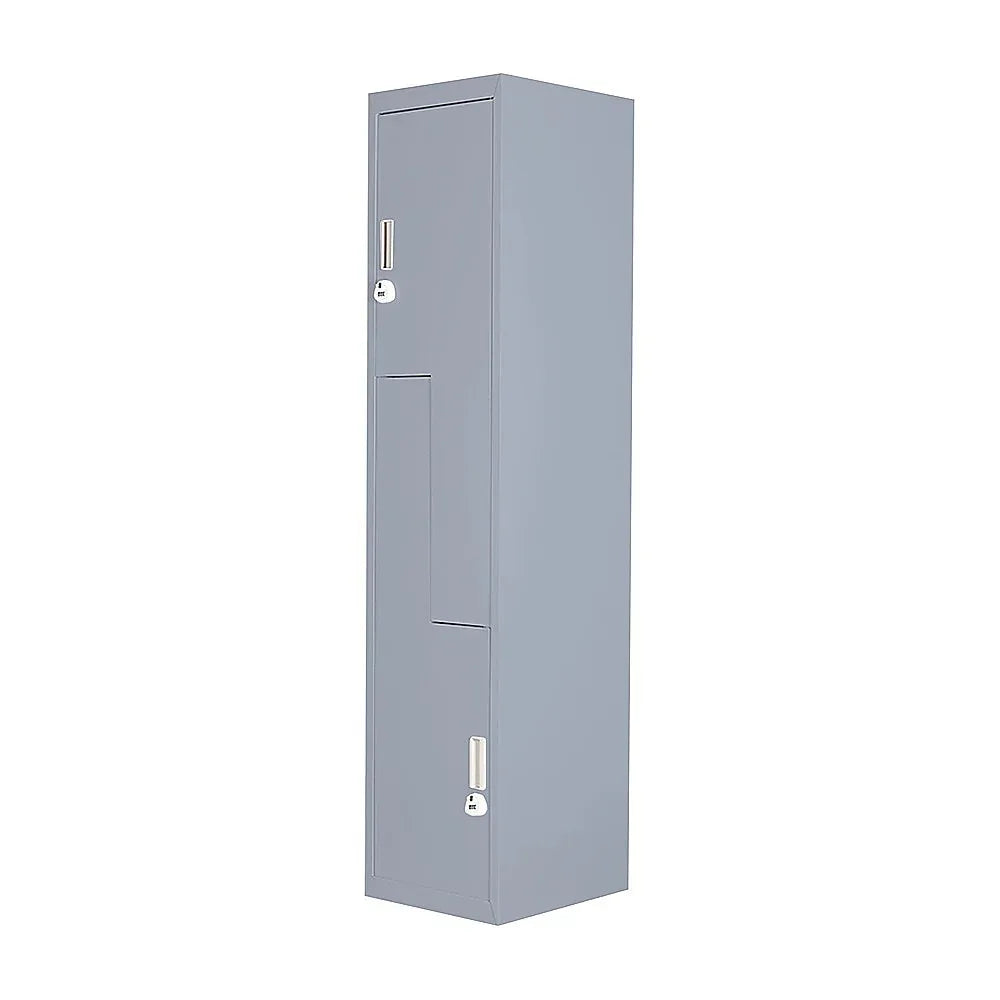 Grey Two-Door L-shaped Office Gym Shed Storage Lockers - Mekamart Australia