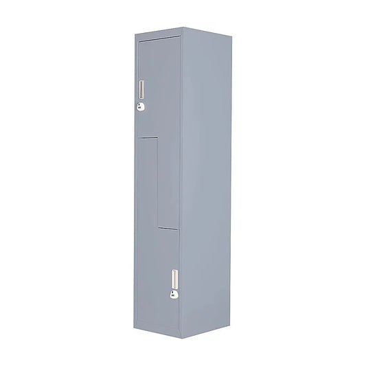 Grey Two-Door L-shaped Office Gym Shed Storage Lockers - Mekamart Australia