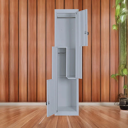 Grey Two-Door L-shaped Office Gym Shed Storage Lockers - Mekamart Australia