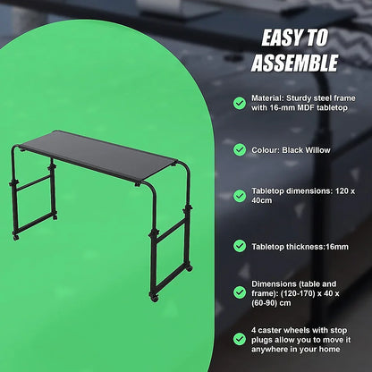 Overbed Table Work Laptop Desk with Wheels - Mekamart Australia