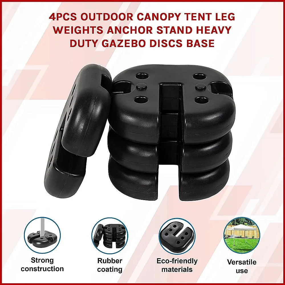4pcs Outdoor Canopy Tent Leg Weights Anchor Stand Heavy Duty Gazebo Discs Base - Mekamart Australia