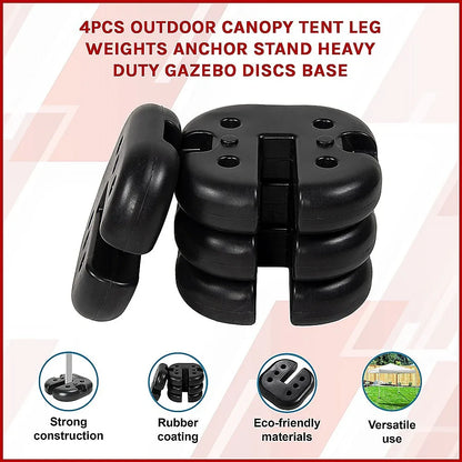 4pcs Outdoor Canopy Tent Leg Weights Anchor Stand Heavy Duty Gazebo Discs Base - Mekamart Australia