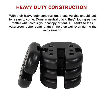 4pcs Outdoor Canopy Tent Leg Weights Anchor Stand Heavy Duty Gazebo Discs Base - Mekamart Australia