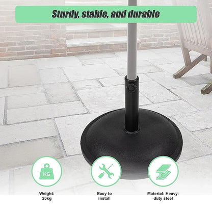 20kg Patio Sun Umbrella Base Durable Parasol Garden Stand Cement Round - Mekamart Australia