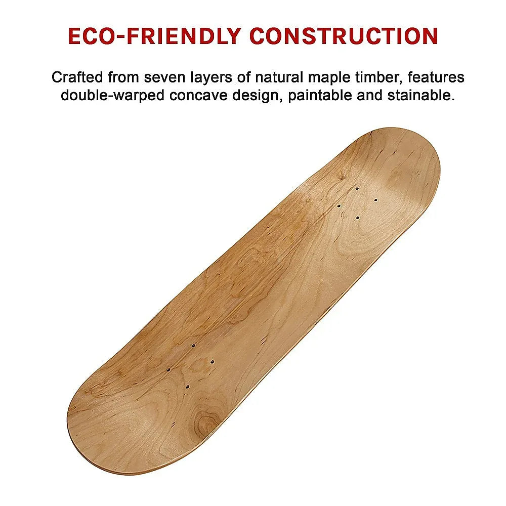7 Layers Skateboard Deck Natural Wood Maple Double Concave Blank Skate Board DIY - Mekamart Australia