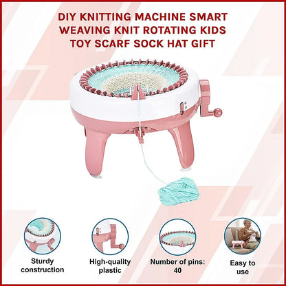 DIY Knitting Machine Smart Weaving Knit Rotating Kids Toy Scarf Sock Hat Gift - Mekamart Australia