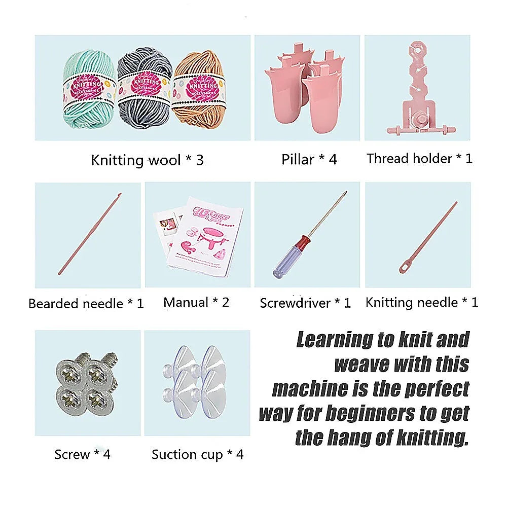 DIY Knitting Machine Smart Weaving Knit Rotating Kids Toy Scarf Sock Hat Gift - Mekamart Australia