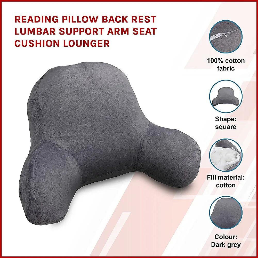 Reading Pillow Back Rest Lumbar Support Arm Seat Cushion Lounger - Mekamart Australia
