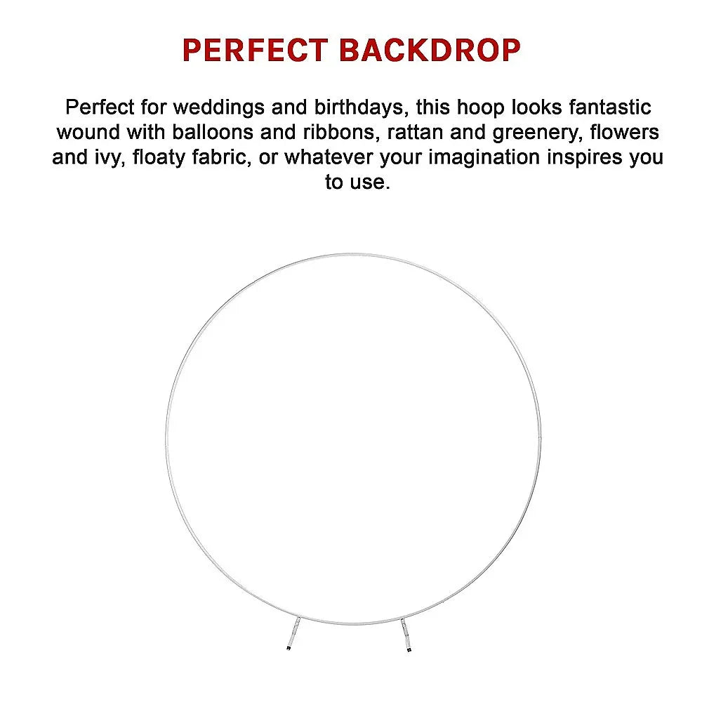 2M Wedding Hoop Round Circle Arch Backdrop Flower Display Stand Frame Background - Mekamart Australia
