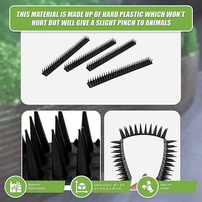 12pc Bird Spikes Human Cat Possum Mouse Pest Control Spiked Fence Wall Deterrent - Mekamart Australia