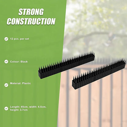 12pc Bird Spikes Human Cat Possum Mouse Pest Control Spiked Fence Wall Deterrent - Mekamart Australia