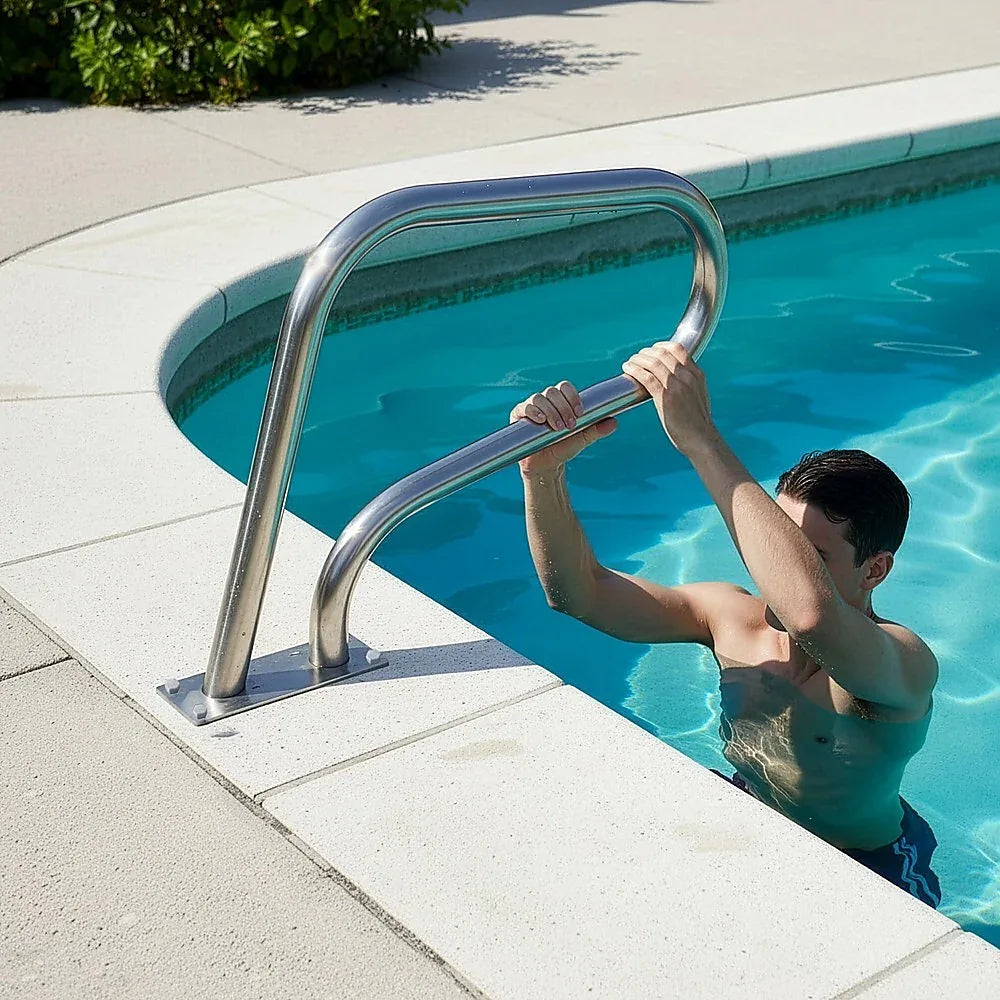 Swimming Pool Hand Rail Step Grab Rail 76.2x55.8cm with Drill Bit - Mekamart Australia