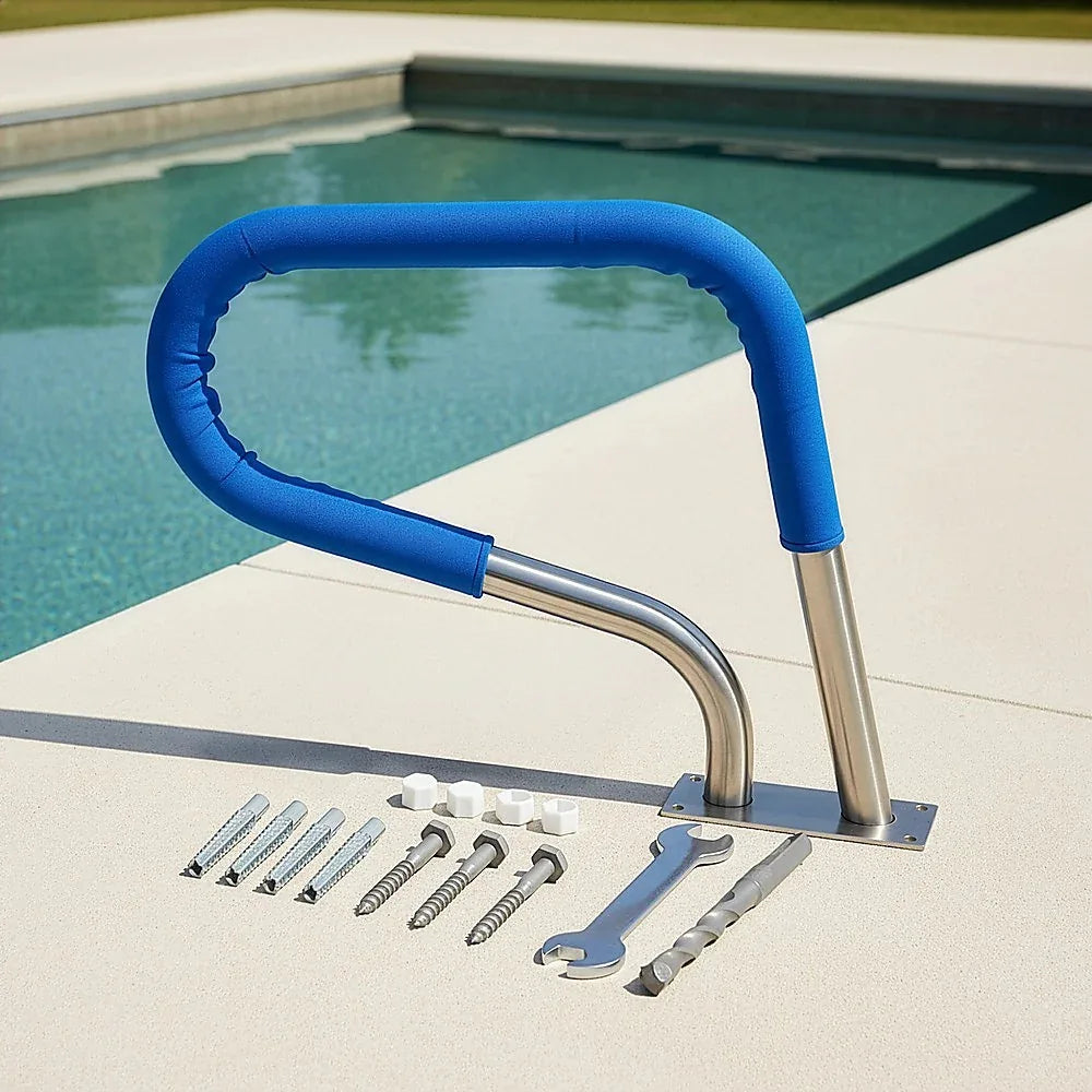 Swimming Pool Hand Rail Step Grab Rail 76.2x55.8cm with Drill Bit - Mekamart Australia
