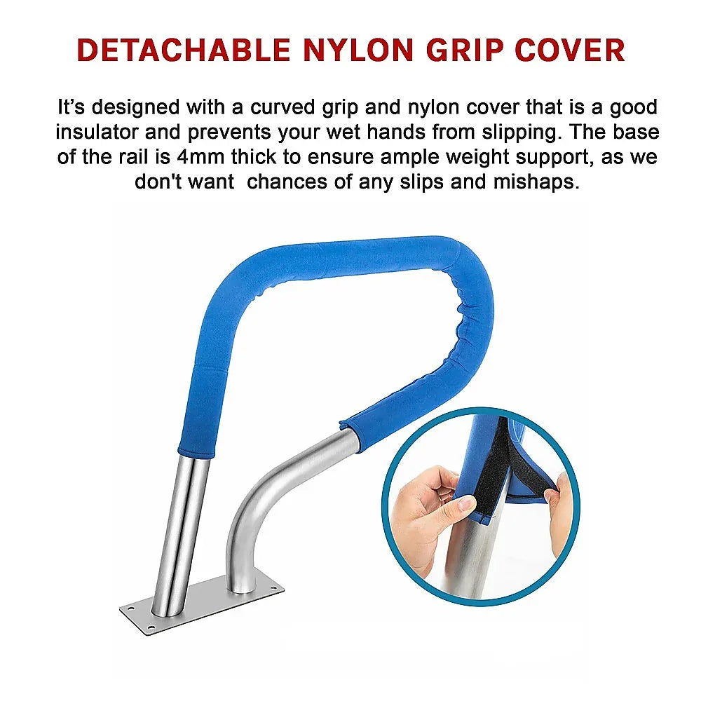 Swimming Pool Hand Rail Step Grab Rail 76.2x55.8cm with Drill Bit - Mekamart Australia