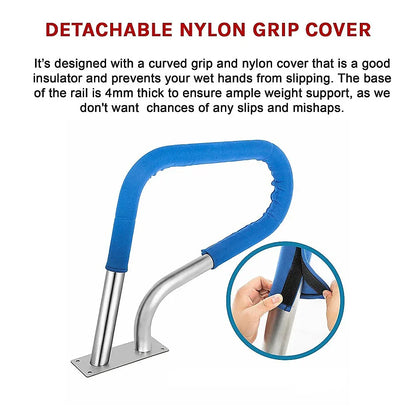 Swimming Pool Hand Rail Step Grab Rail 76.2x55.8cm with Drill Bit - Mekamart Australia